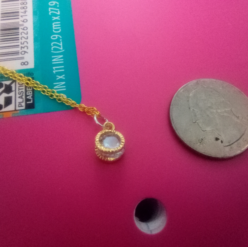 Gold plated round cubic Zirconia necklace